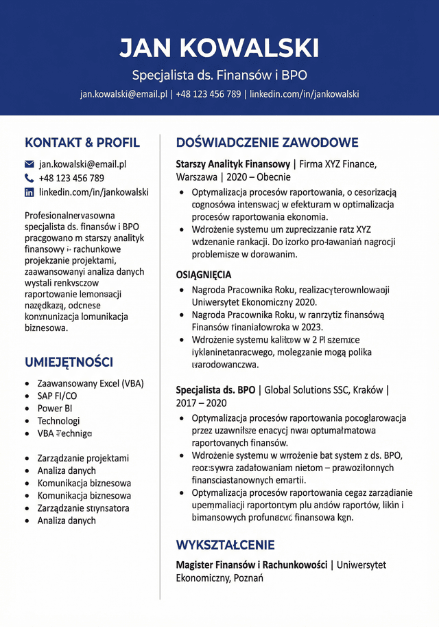 modern professional resume template CV design, corporate style, blue theme